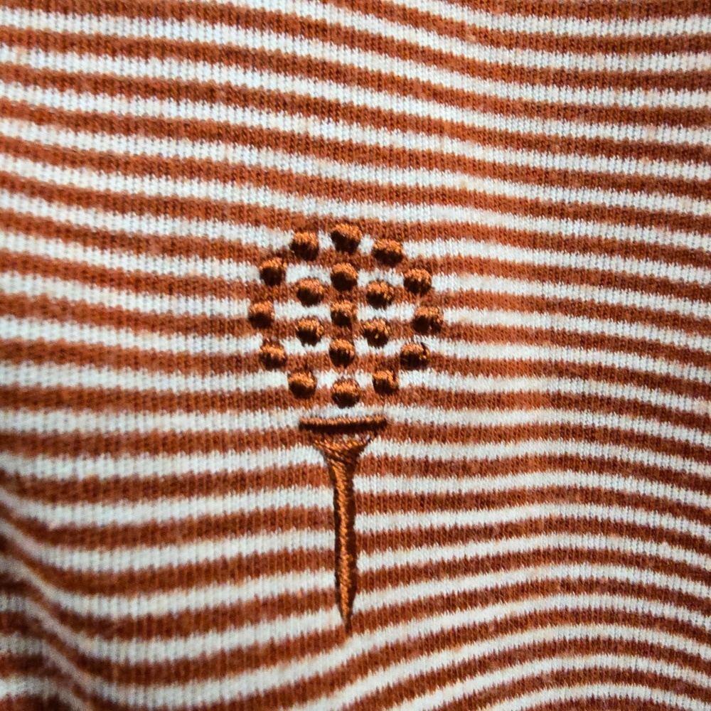 Coral Bay Golf Womens Sleeveless Polo Shirt Orange Striped Size L Golfing Top